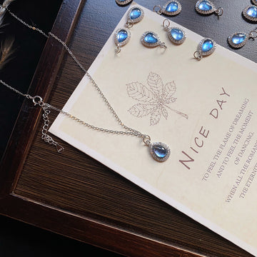 Mermaid’s Tear:Aquamarine Pendant Necklace