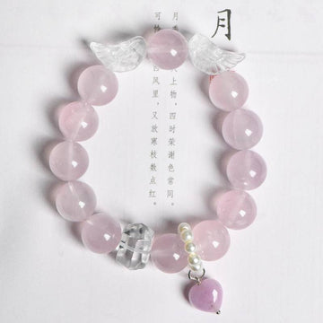 Wings of Purity:สร้อยข้อมือคริสตัลเจลลี่สีชมพูและสีขาว