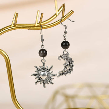 Crystal Sun and Moon Earrings