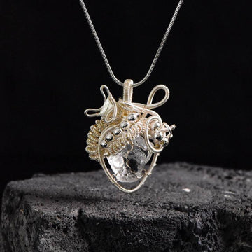 Clear Quartz Heart Pendant