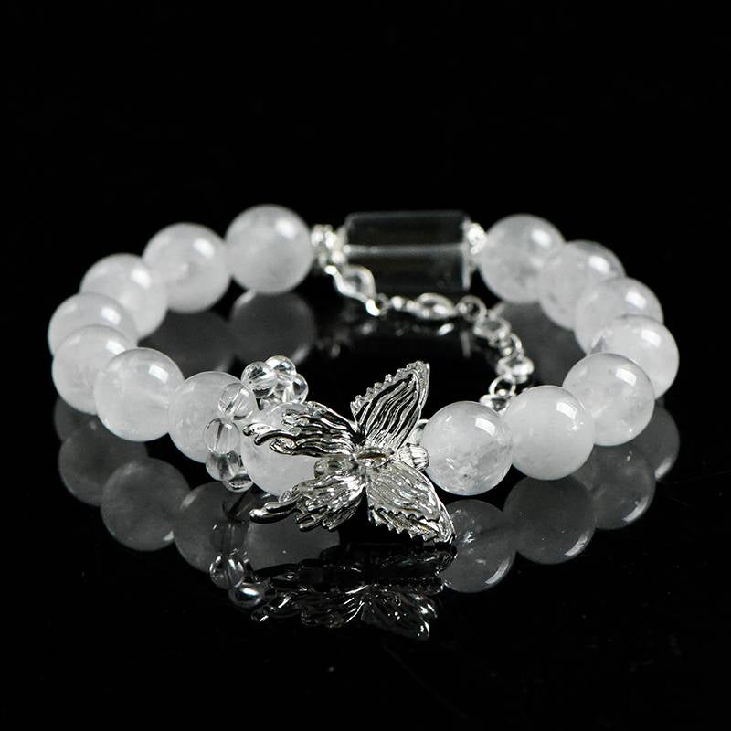 Mystic Butterfly：White Ghost Crystal Charm Bracelet