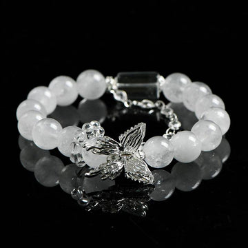 Mystic Butterfly：White Ghost Crystal Charm Bracelet
