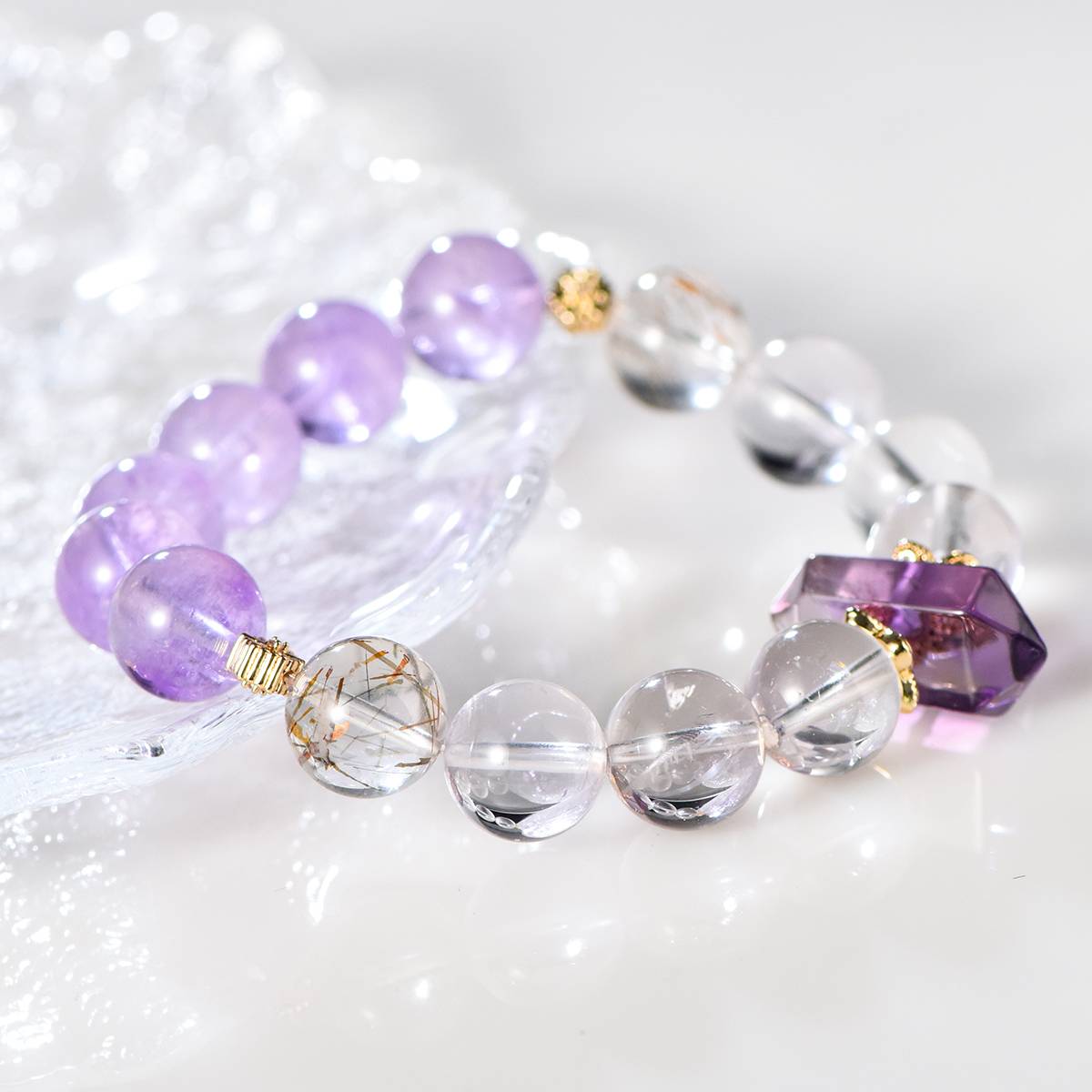 Lavender Dream：Amethyst Crystal Energy Bracelet