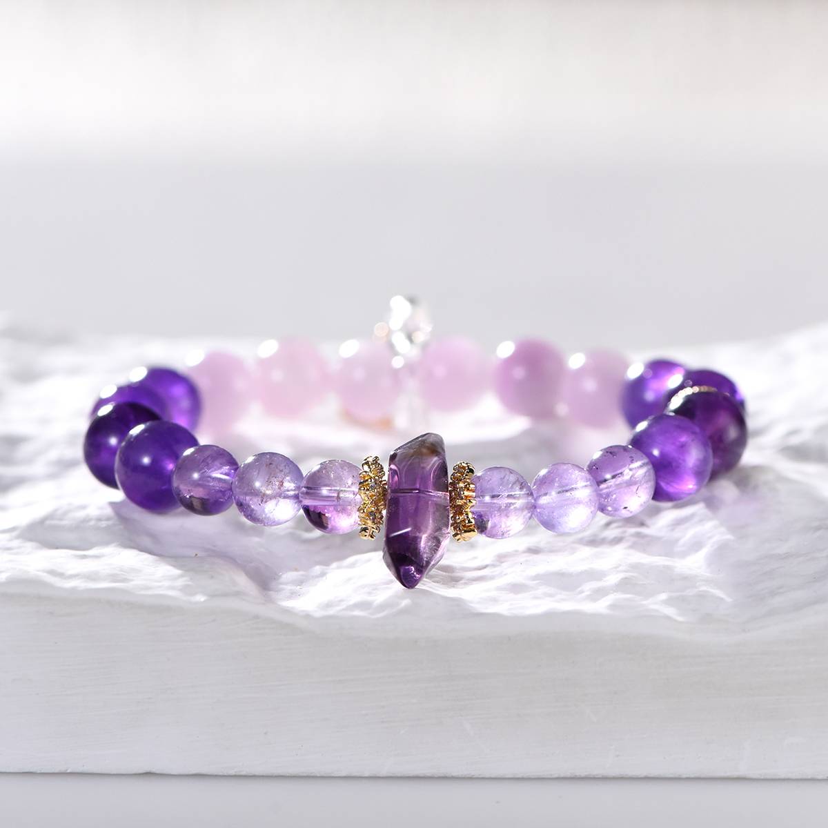 Mystic Flames：Nine-Purple Amethyst Energy Bracelet