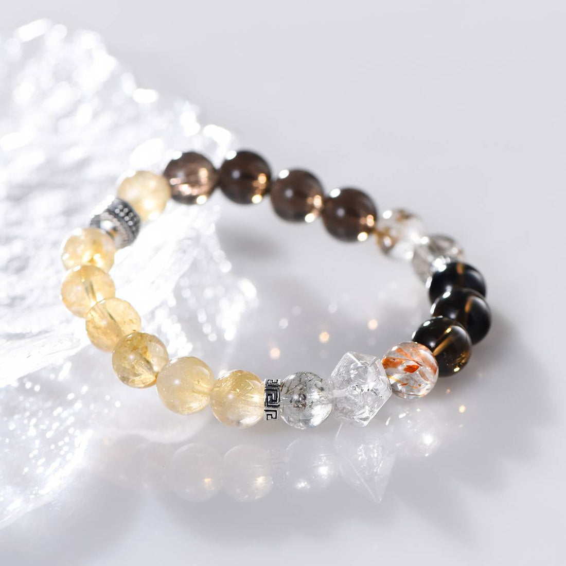 Wealth Glow：Citrine Sparkle Charm Bracelet