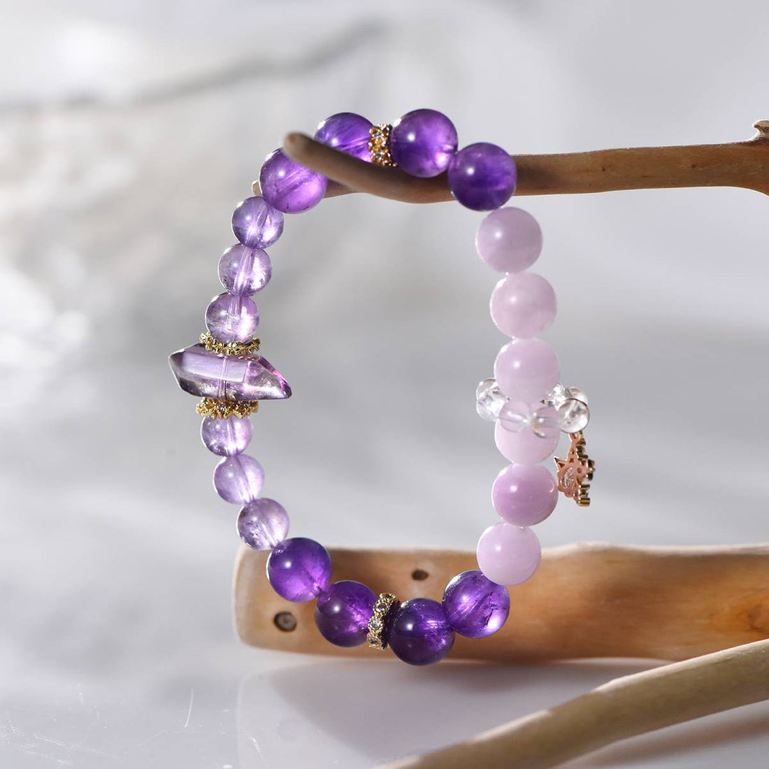 Mystic Flames：Nine-Purple Amethyst Energy Bracelet