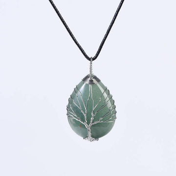 Crystal Water drop Tree of Life Necklaces