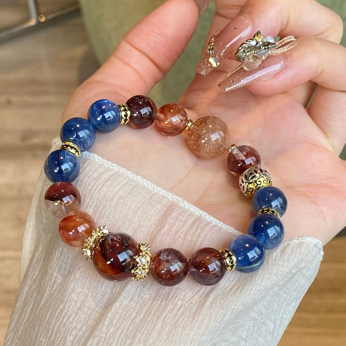 Nezha’s Rebirth Crystal Bracelet：Red Flower Agate Bracelet