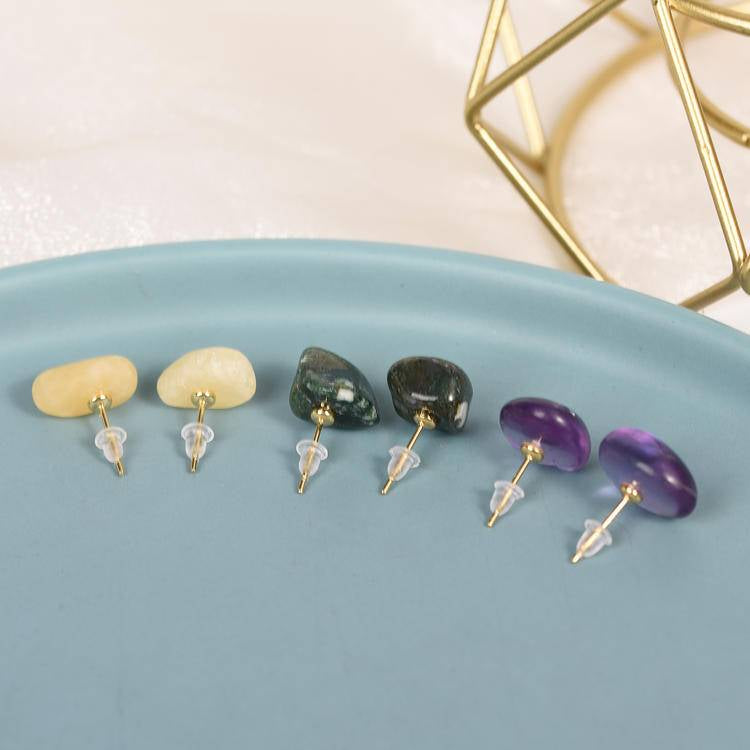 Crystal Raw Stone Earrings