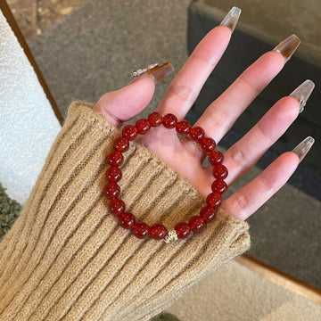 Bold Glow：Red Agate Crystal Bracelet for Courage