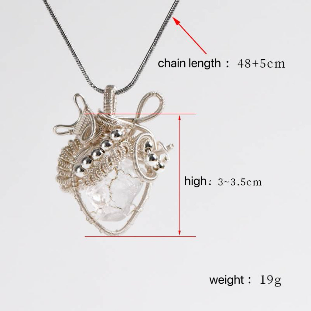Clear Quartz Heart Pendant