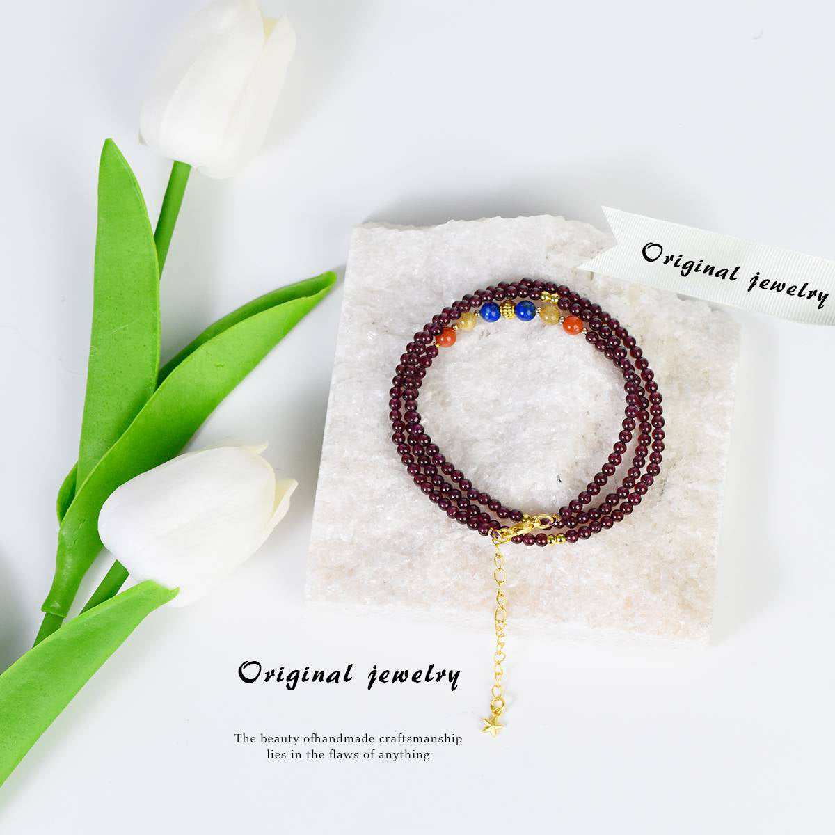 Garnet Bracelet Necklace Dual-Purpose Style