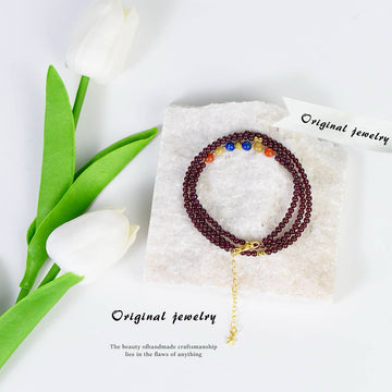 Garnet Bracelet Necklace Dual-Purpose Style